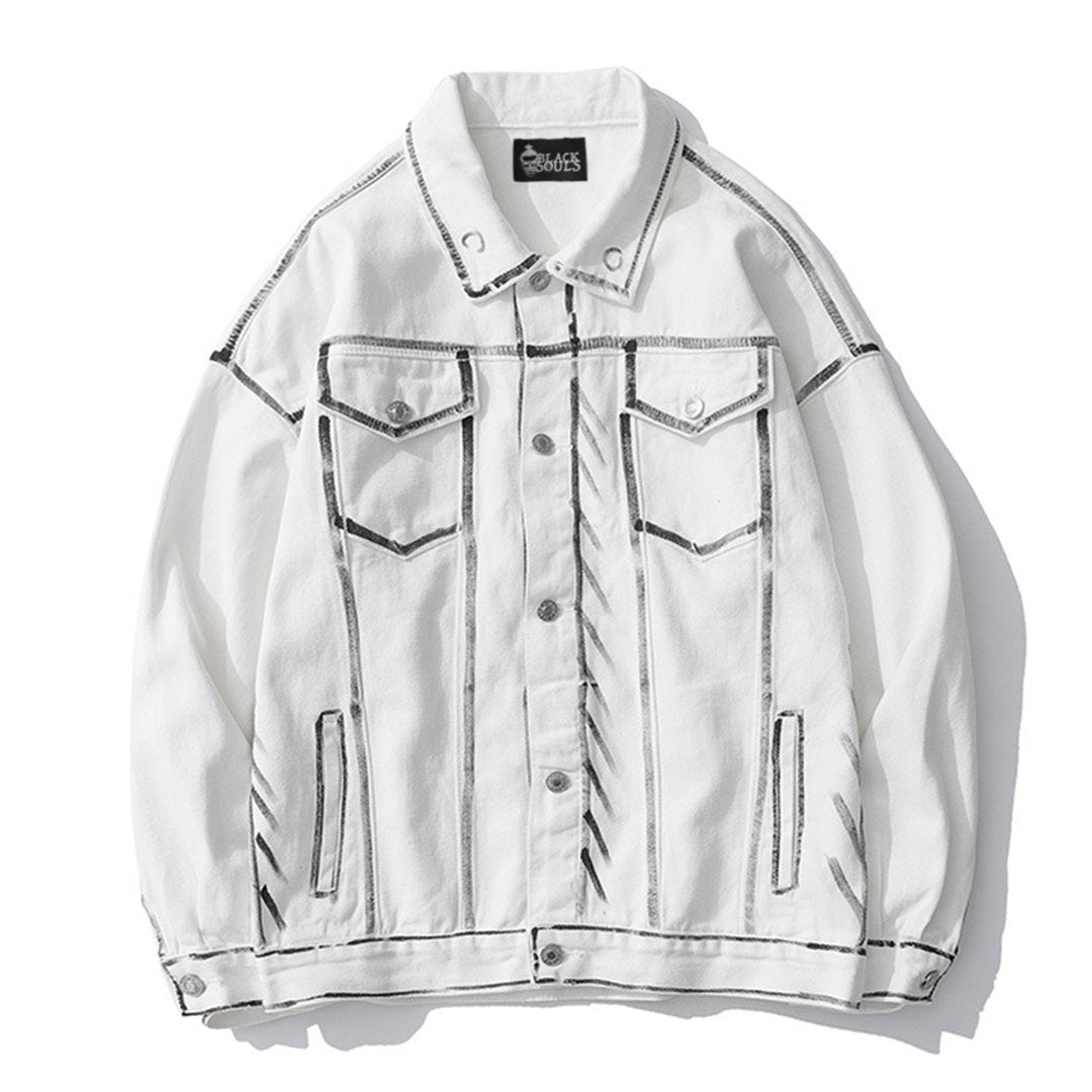 REMEMBER THE PAST DENIM JACKET - 22BLACKSOULS Clothing